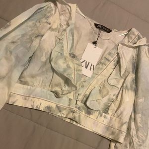 Zara tie die blouse